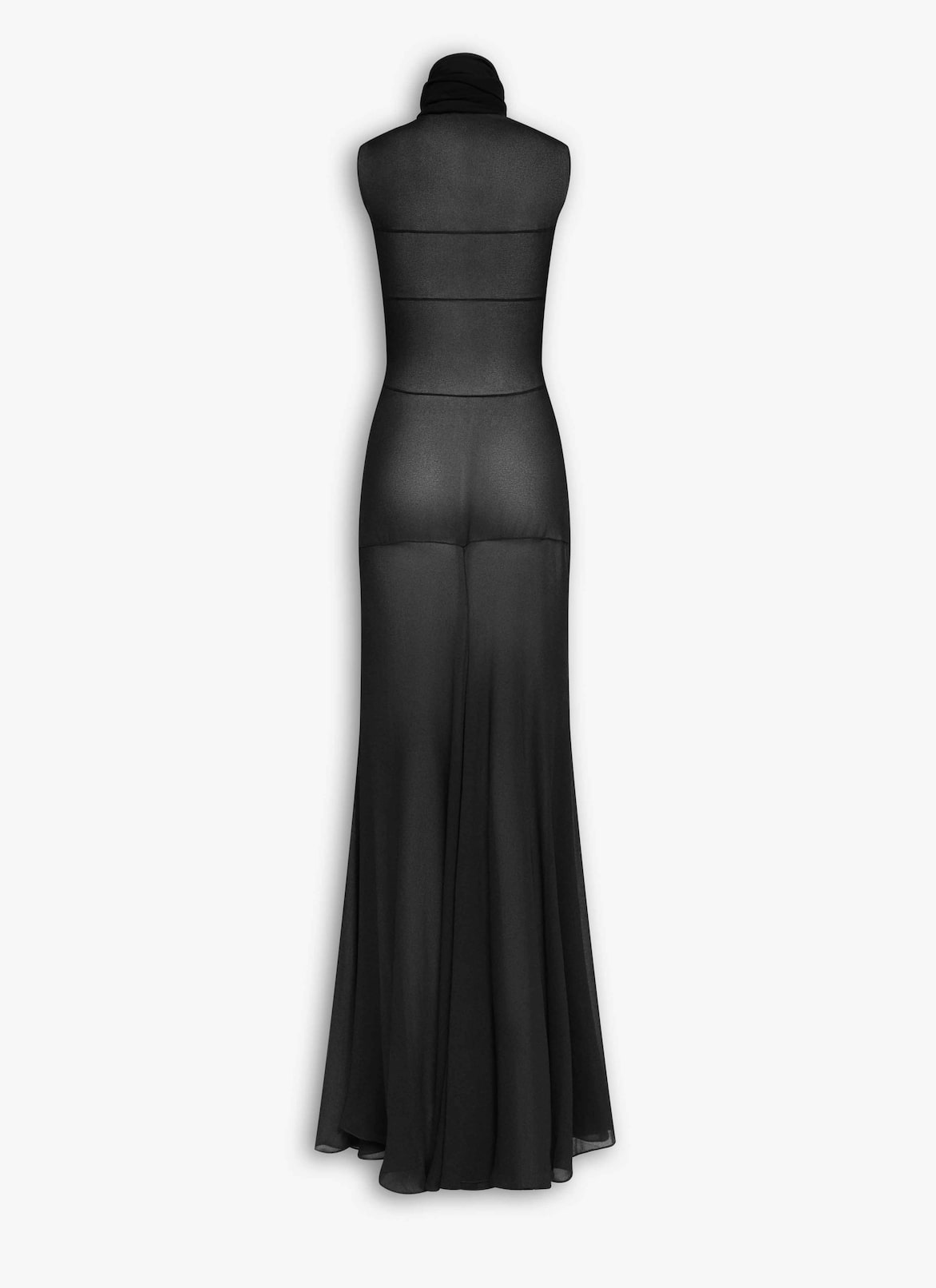LIGHT GEORGETTE BOW DRESS ALAÏA BLACK LIGHT GEORGETTE BOW DRESS